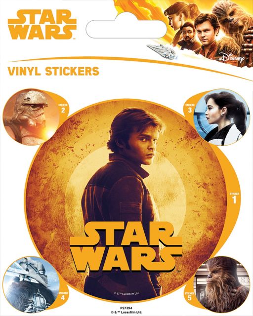 Zestaw naklejek z bohaterami filmu Star Wars Han Solo