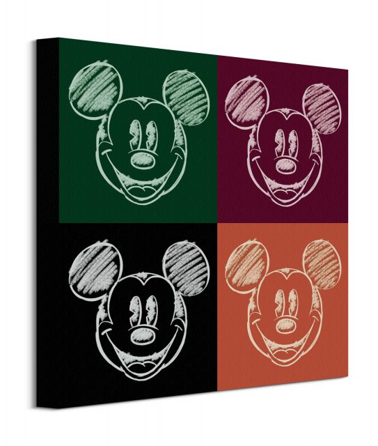 Mickey Mouse Chalk Faces - obraz na płótnie 40x40 cm