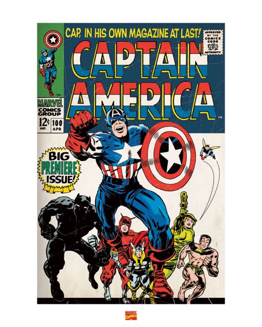 plakat z bohaterem komiksów Kapitan Ameryka