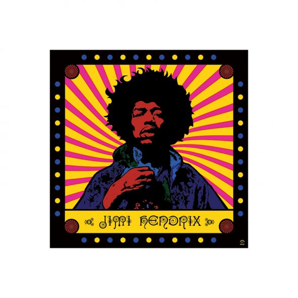 Reprodukcja z wizerunkiem gitarzysty Jimiego Hendrixa