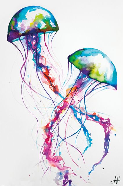 Plakat Marca Allante z kolorowymi Meduzami