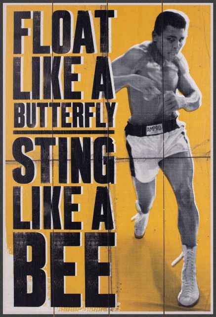 Muhammad Ali (Float Like A Butterfly) - obraz na drewnie