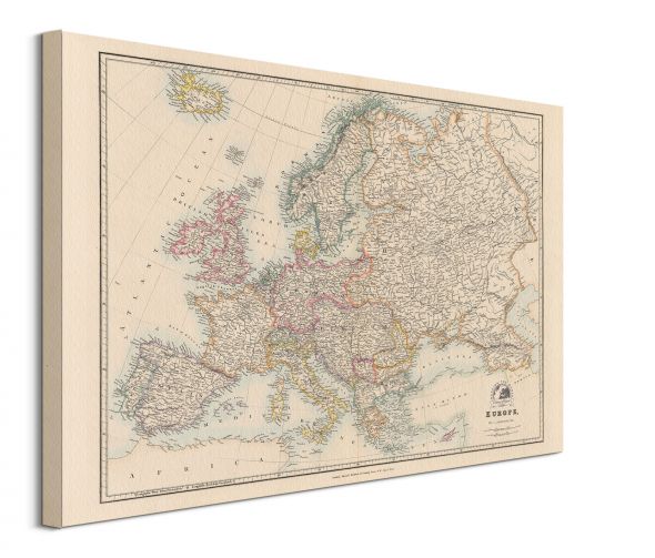 Stanfords Mapa Europy 1884 - obraz na płótnie 80x60 cm