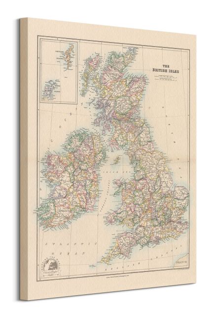 Stanfords Mapa Wielkiej Brytanii 1884 - obraz na płótnie 60x80 cm
