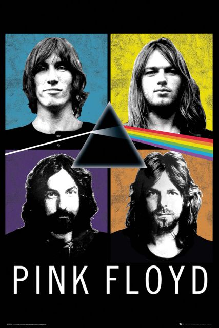 Plakat z muzykami z zespołu Pink Floyd