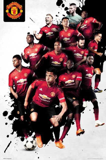Plakat z piłkarzami klubu Manchester United na sezon 18/19