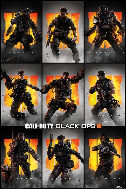 Plakat z postaciami gry Call of Duty: Black Ops 4