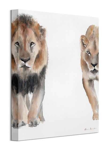 Lew i Lwica - obraz na płótnie