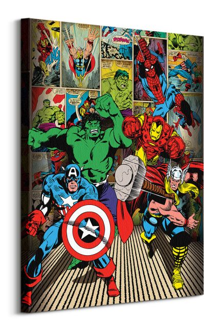 Marvel Comics Here Come The Heroes - obraz na płótnie