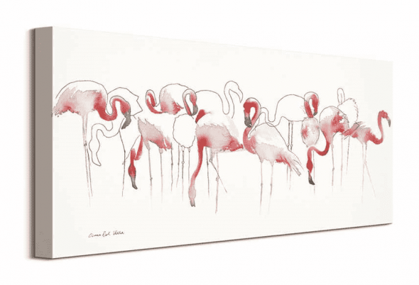Różowe flamingi - obraz na płótnie