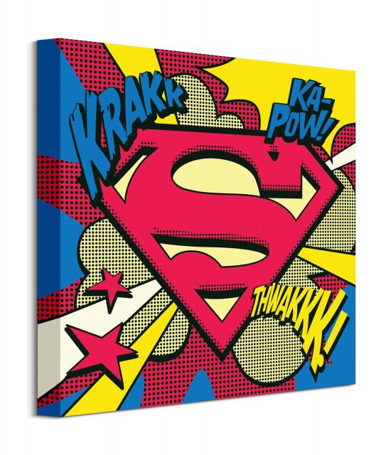 Superman Pop Art Shield - obraz na płótnie