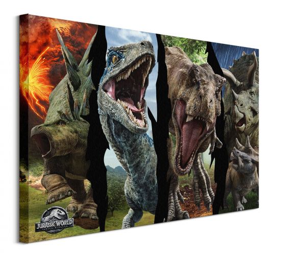 Obraz na płótnie z dinozurami z filmu Jurassic World: Upadłe królestwo