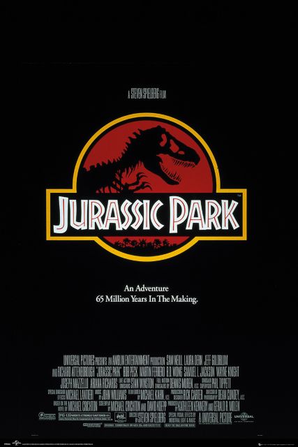 Plakat z logo filmu Jurassic Park