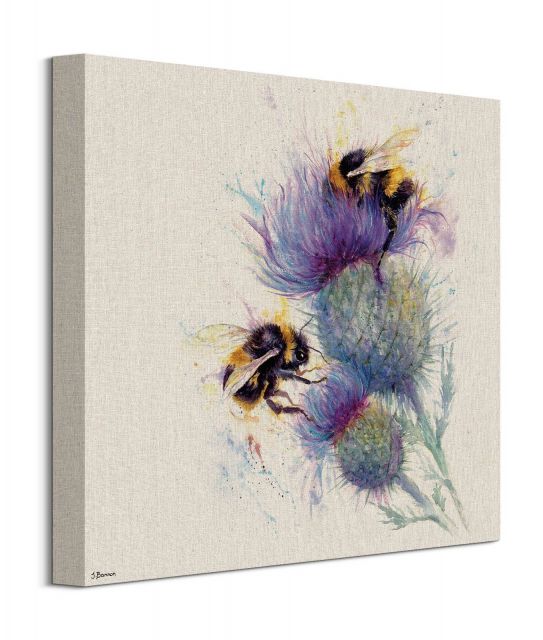 Obraz na płótnie z pszczołami na kwiatach
