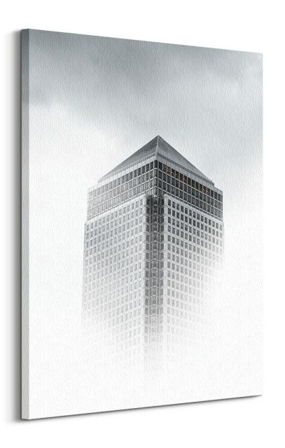 Wieżowiec we mgle - obraz na płótnie