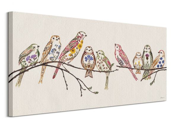 Wildflower Sparrows - obraz na płótnie