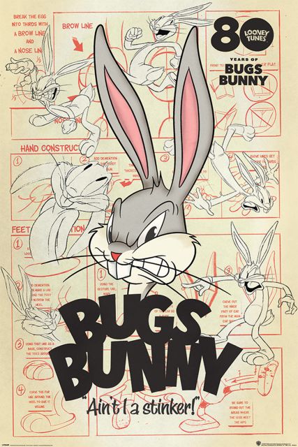 Looney Tunes Bugs Bunny aint i a stinker oryginalny plakat bajkowy