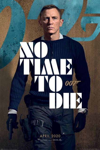 007 napis No Time To Die James Bond oryginalny filmowy plakat z aktorem Danielem Craig