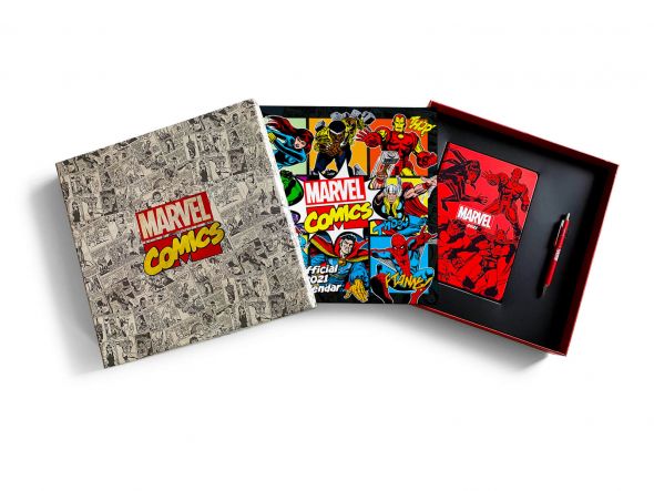 Marvel Comics - zestaw na prezent długopis, kalendarz, pamiętnik 2021
