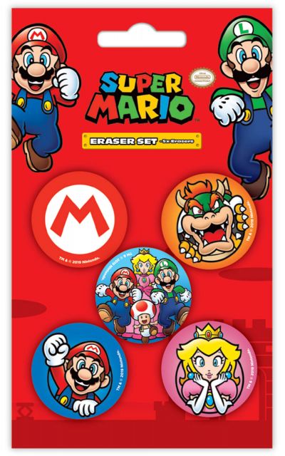 Super Mario - zestaw gumek do mazania