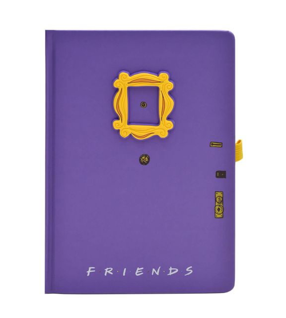 Notes A5 w fioletowej okładce z żółtym okienkiem z serialu Friends Przyjaciele