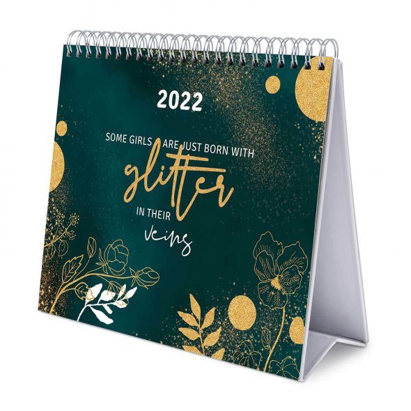 Glitter Gold Dreams - biurkowy kalendarz 2022
