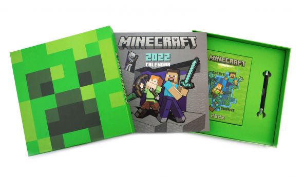 Minecraft - zestaw na prezent długopis, kalendarz, pamiętnik 2022