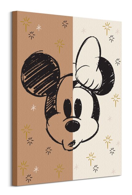 Mickey and Minnie Mouse Half - obraz na płótnie