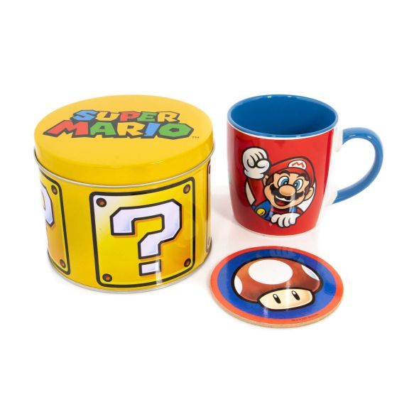 Super Mario Lets A Go Mug Tin Set - zestaw prezentowy