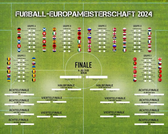 Euro 2024 Terminarz Rozgrywek - plakat w wersji niemieckiej