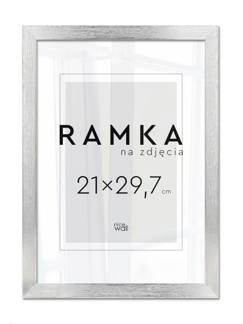 Ramka na zdjęcia 21x29,7 cm Srebrna A4