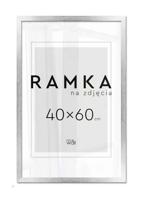 Ramka na zdjęcia 40x60 cm Srebrna