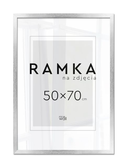 Ramka na zdjęcia 50x70 cm Srebrna B2