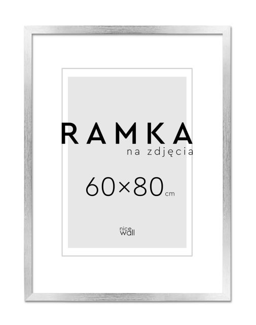 Ramka na zdjęcia 60x80 cm Srebrna