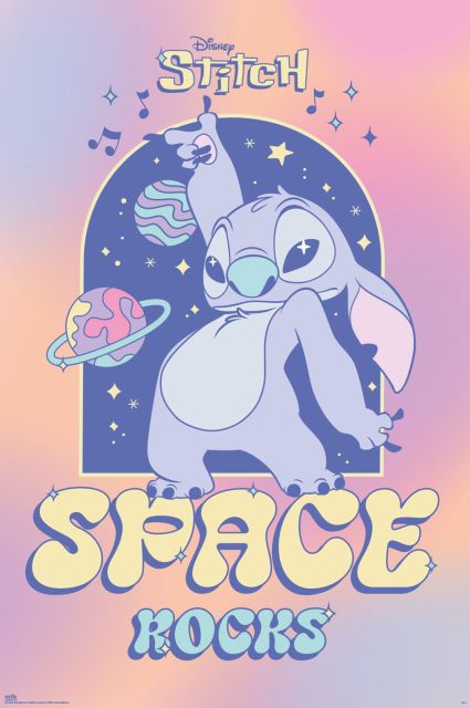 Stitch Space Rocks - plakat