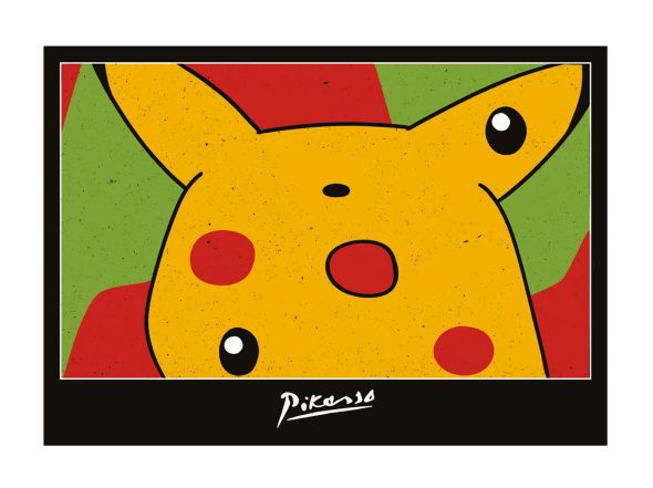 Threadless Pikachu Pablo Pikasso - pocztówka