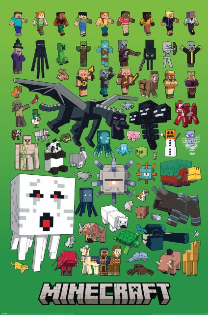 Minecraft Postacie - plakat