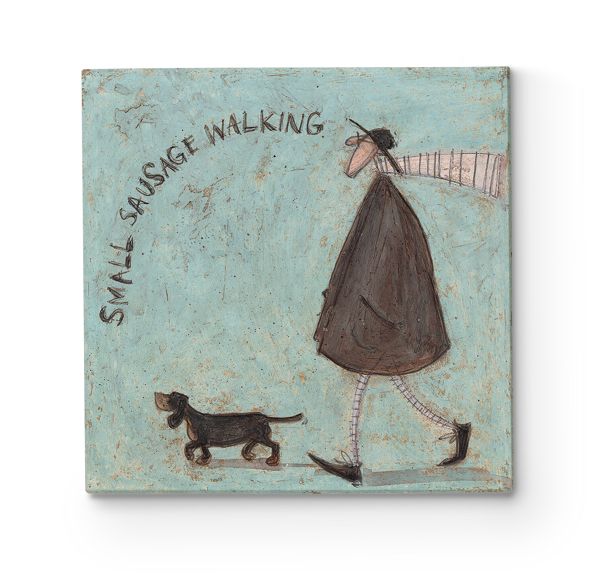 Canvas Sam Toft Small Sausage Walking Ernest na spacerze z jamnikiem