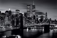 plakat z nocną panoramą Nowego Jorku