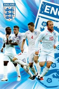 England F.A Side 1/2 - Rooney, Gerrard, Beckham, Defoe - plakat