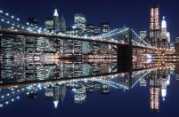 New York (Brooklyn Bridge night) - fototapeta