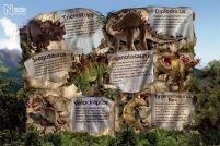 plakat z dinozaurami i ciekawymi faktami o nich