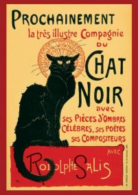 plakat na ścianę z czarnym kotem Chat Noir