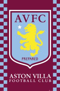 Plakat z godłem klubu piłkarskiego Aston Villa
