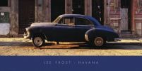 Havana, Cuba, Niebieski samochód - reprodukcja
