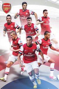Plakat z czołowymi piłkarzami klubu Arsenal na sezon 12/13