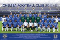 plakat ze zdjęciem drużynowym Chelsea na sezon 2012/13