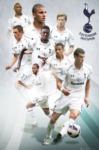 Plakat z piłkarzami Tottenham Hotspur w latach 2012-2013