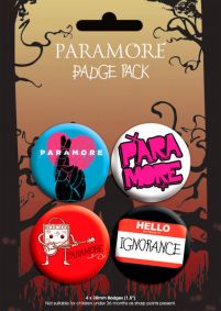Paramore Logo - zestaw 4 przypinek