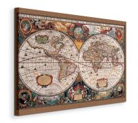 Siedemnastowieczna mapa świata na płótnie